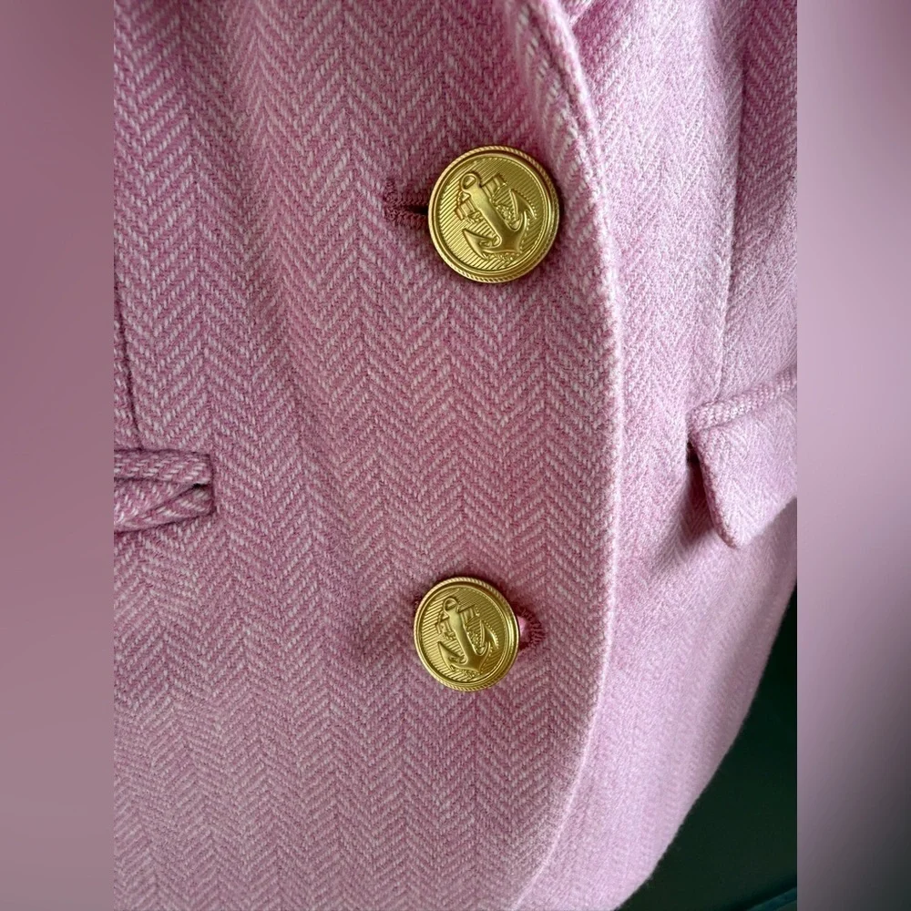 J. Crew Crewcuts Pink Herringbone Schoolgirl Blazer • NWT • size 3